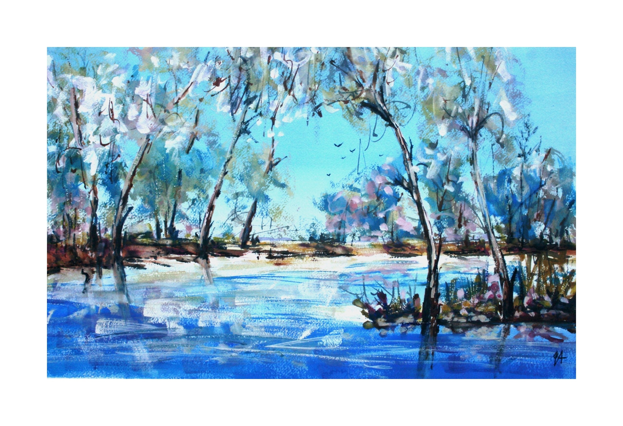 rivers watercolour painting